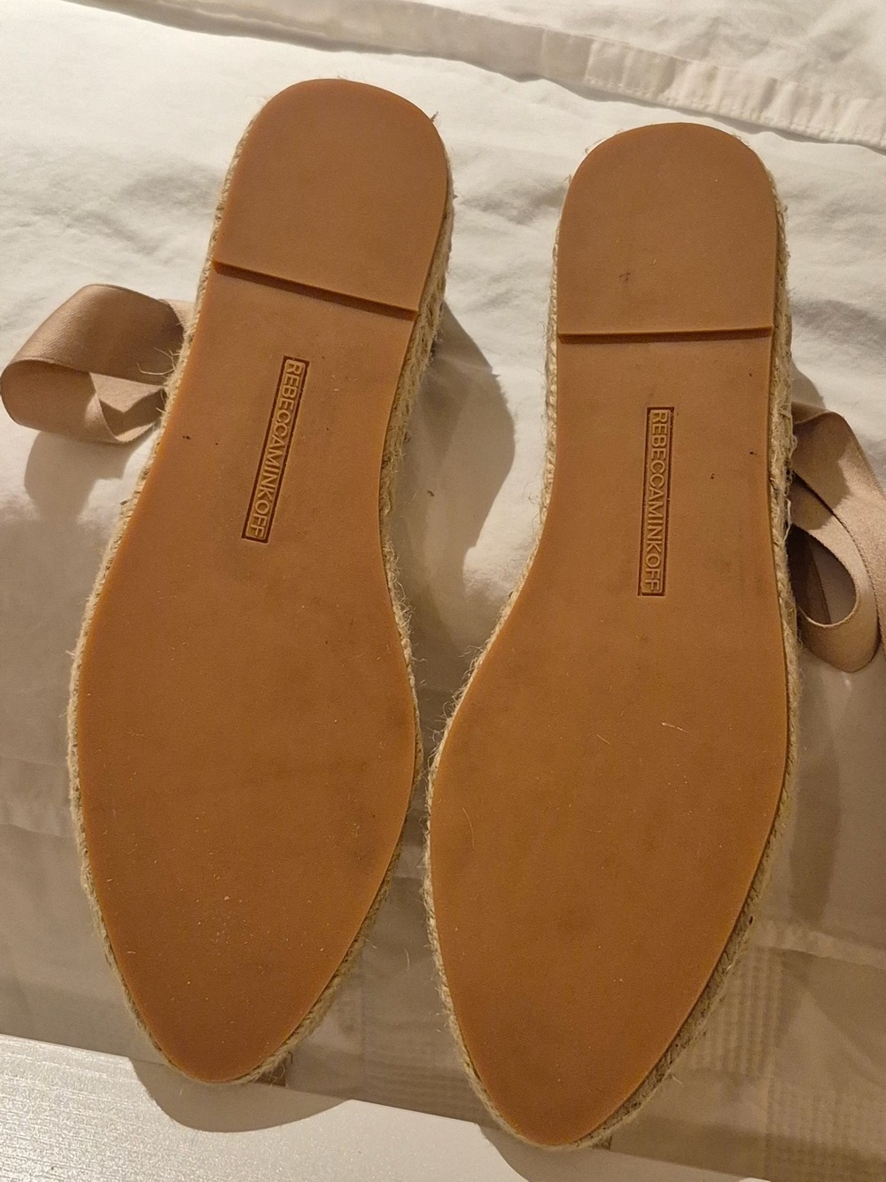 Rebecca Minkoff Beige Ankle-Tie Espadrille Flats Worn 1x LOVE THESE 🩷! - Picture 10 of 10